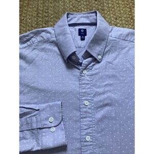 FootJoy 1857 Mens Purple Micro Dash Cotton‎ Stretch Button Down Shirt Medium